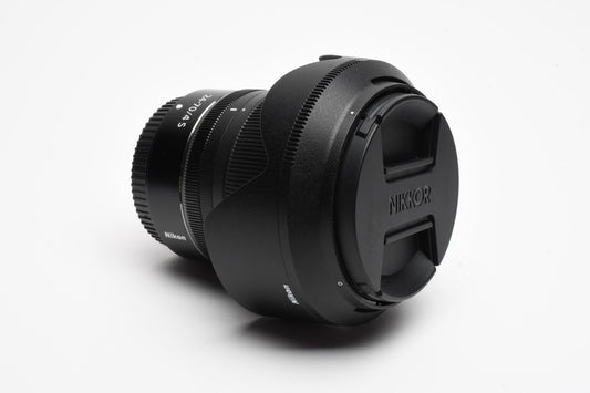 Nikon Nikkor Z 24-70mm f4 S zoom lens, Hood, Gently used, Mint-