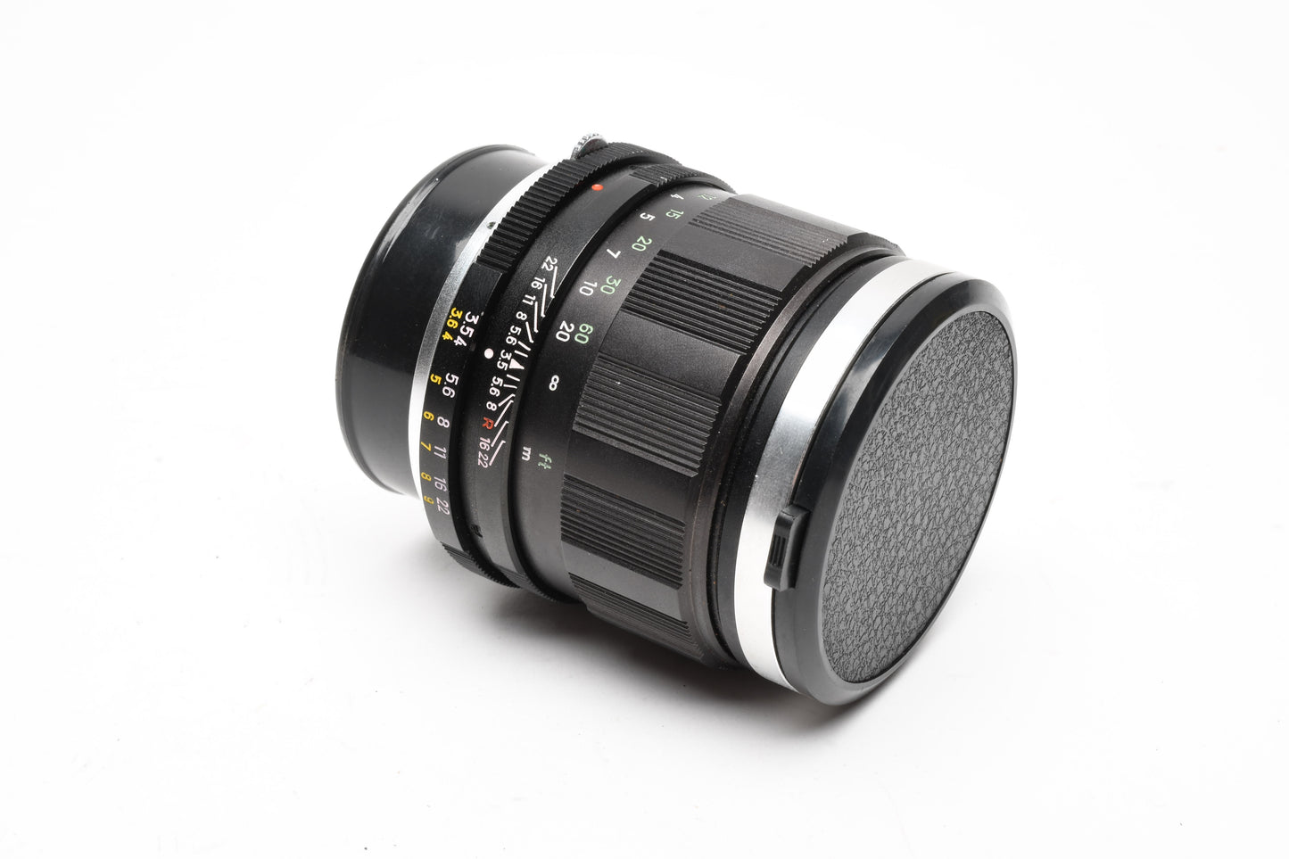 Minolta Rokkor QE 100mm f3.5 lens, case, caps, box, light haze, Good!