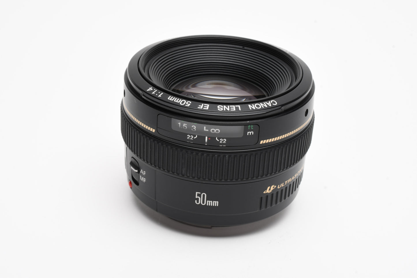 Canon EF 50mm f1.4 USM Lens, Caps, Mint- +UV & ES-71 II lens hood