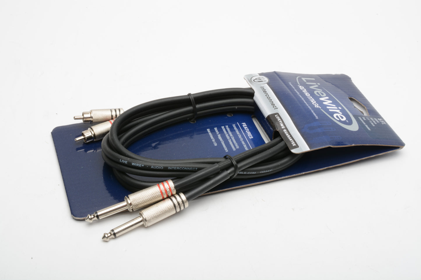 Livewire Advantage AD5RQ RCA Male  to 1/4" TS Male 5' Black