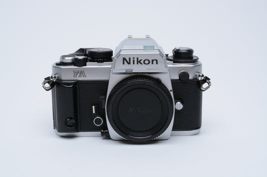 Nikon FA 35mm SLR Black Chrome only w/New seals, tested, Great!