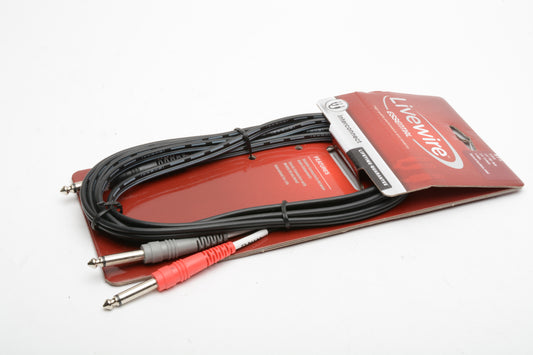 Livewire Essential Interconnect SY9TQ Y-Cable 1/4" TRS Male to 1/4" TS Male 9 ft Black