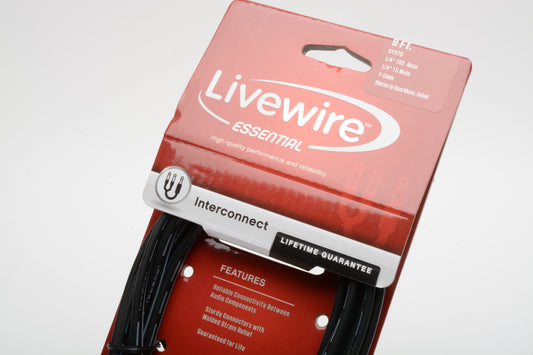 Livewire Essential Interconnect SY9TQ Y-Cable 1/4" TRS Male to 1/4" TS Male 9 ft Black