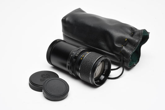 Hanimar 135mm f3.5 Portrait aperture preset M42 Mount Lens, Caps+Pouch