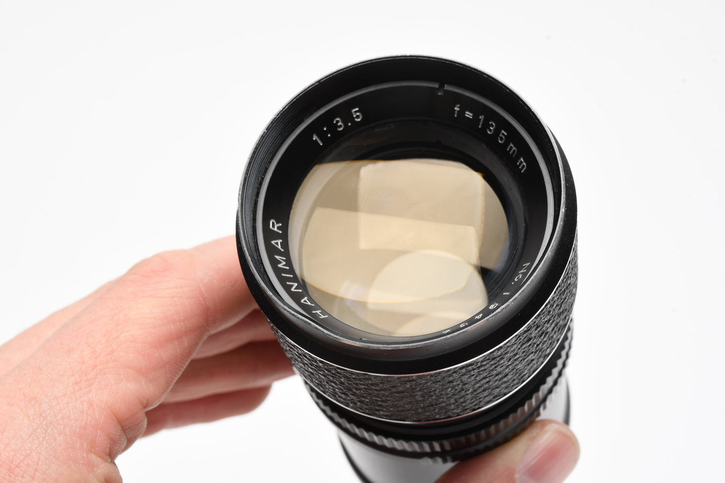 Hanimar 135mm f3.5 Portrait aperture preset M42 Mount Lens, Caps+Pouch