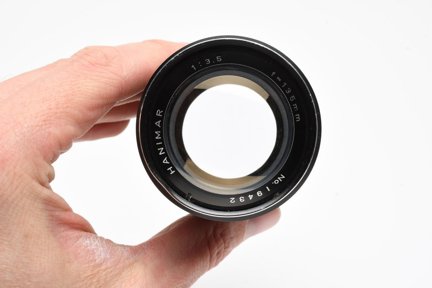 Hanimar 135mm f3.5 Portrait aperture preset M42 Mount Lens, Caps+Pouch