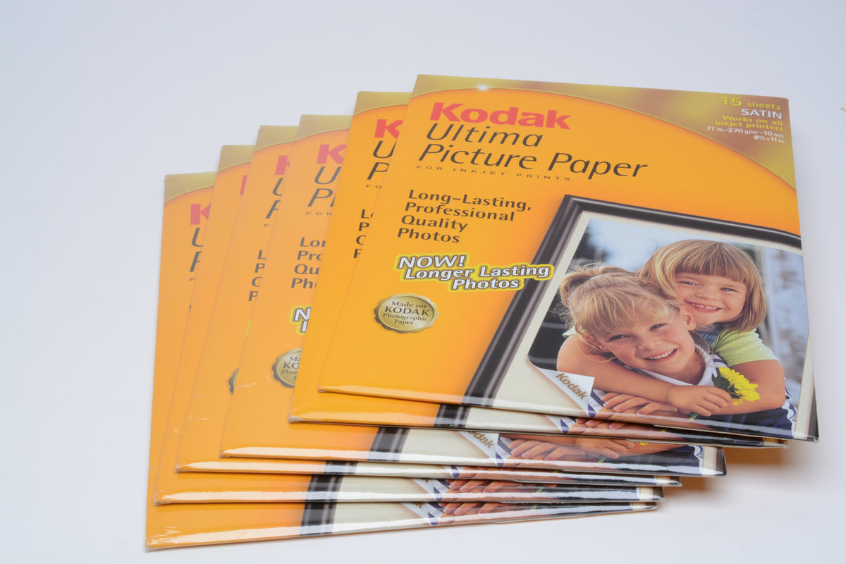 6X Kodak Ultima Picture Paper for Inkjet Photo Paper 15 Sheets Satin 8.5" X 11" (90 sheets)