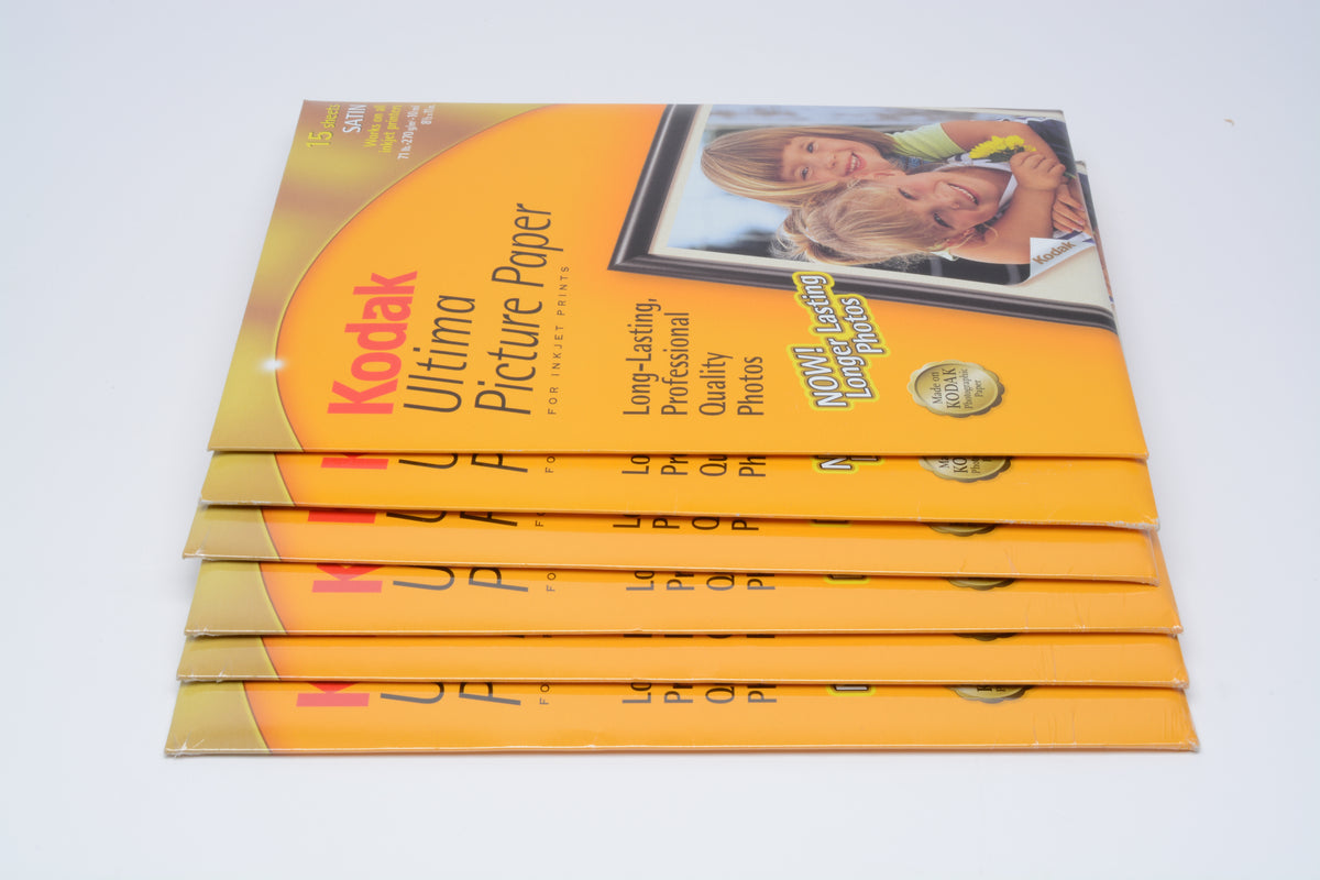 6X Kodak Ultima Picture Paper for Inkjet Photo Paper 15 Sheets Satin 8.5" X 11" (90 sheets)