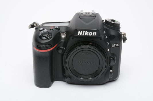 Nikon D7100 DSLR Body Only Batt, charger, Only 17,142 Acts!  Fully tested, nice!