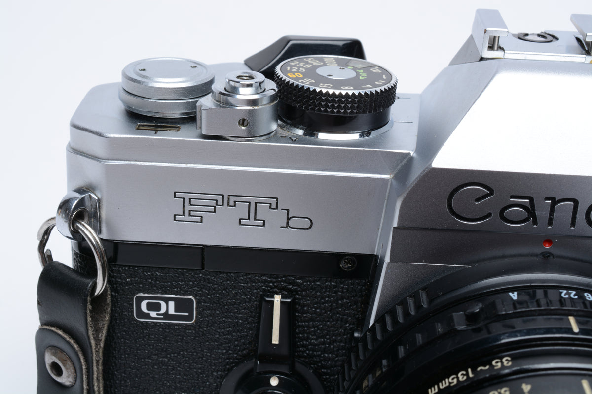 Canon FTb QL 35mm SLR w/Sigma 35-135mm f3.5-4.5 Zoom, Manual, New seals, Good