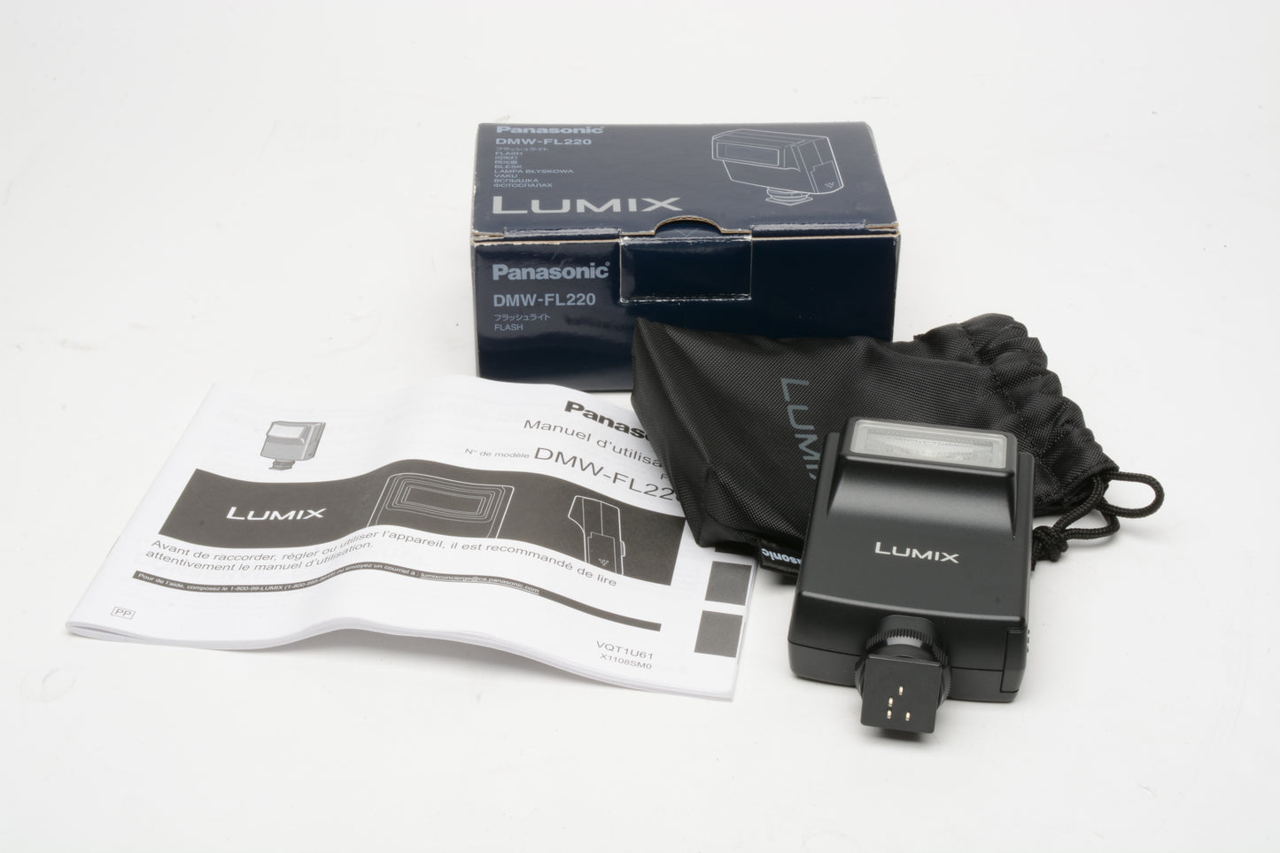 Panasonic Lumix DMW-FL220 Flash, Mint, Boxed, pouch+manual