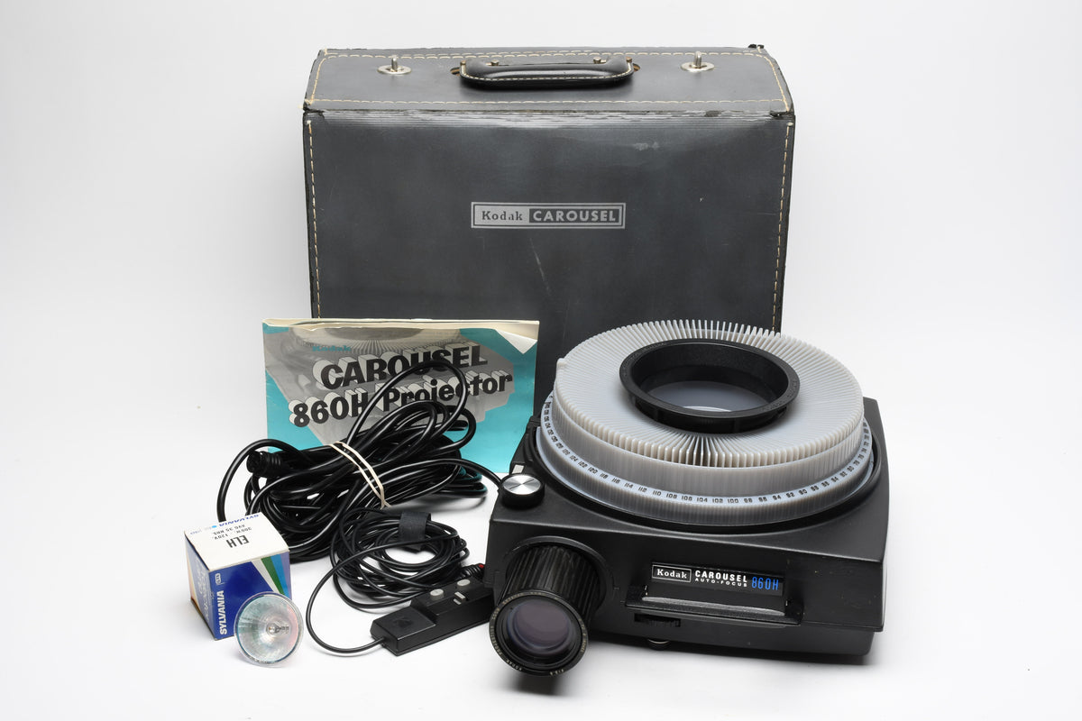 Kodak Carousel AF 860H 35mm Slide projector, lens, case, tested, great!