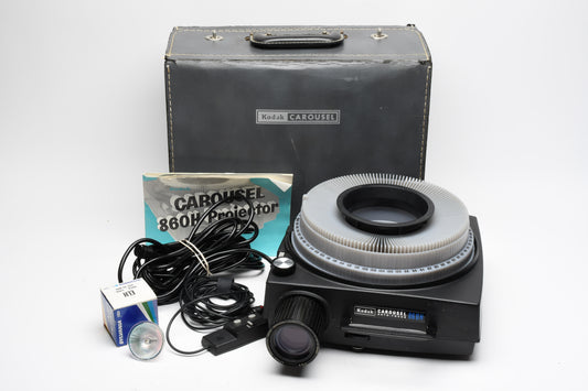 Kodak Carousel AF 860H 35mm Slide projector, lens, case, tested, great!