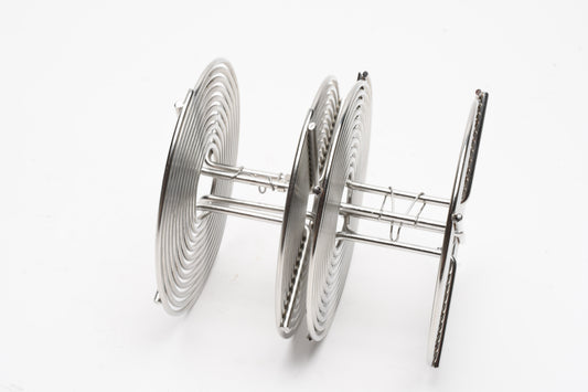 Set of 2 Stainless steel 35mm 36 exp. film developing reels, clean (X2)