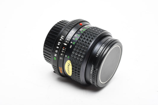 Minolta W.Rokkor-X 28mm f2.8 MD Mount, caps, clean, smooth, sharp +UV
