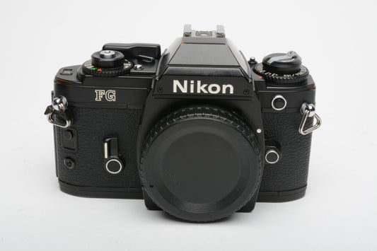 Nikon FG Black 35mm SLR Body, New Seals, tested, nice & clean!