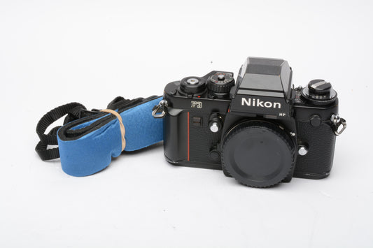 Nikon F3 HP 35mm SLR Body, new seals, manual, strap, tested, accurate, Nice Pro!