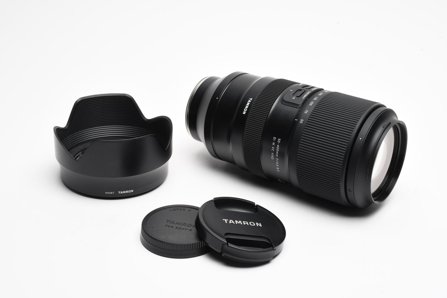 Tamron 50-400mm f4.5-6.3 Di III VC VXD Lens For Sony E, Hood, USA Version