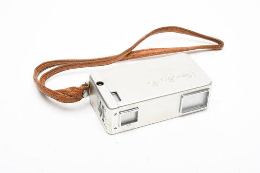 Minolta 16 Subminiature camera, case, UV, strap, Works! Clean