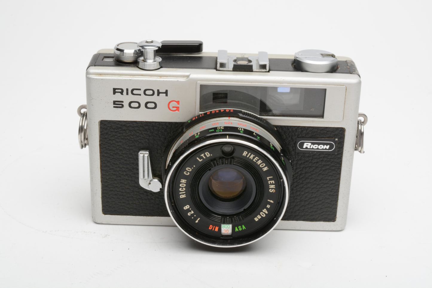 Ricoh 500G 35mm Rangefinder Film Camera w/Rikenon 40mm f2.8+case+new seals