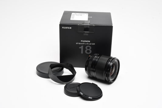 Fujifilm XF 18mm f1.4 R LM WR Lens MFR #16673794, Mint, Boxed, USA + Hood