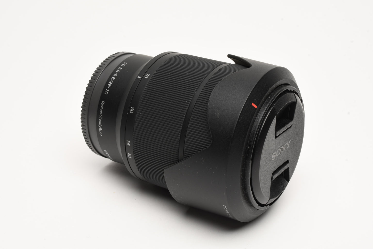 Sony FE 28-70mm f3.5-5.6 OSS zoom lens SEL2870, caps, hood, Versatile