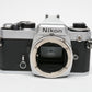 Nikon FE chrome 35mm SLR body, new seals, very clean, nice!