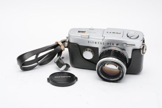 Olympus PEN-FT 35mm 1/2 Frame 35mm SLR camera w/50mm 1.4, 1/2 case, Accurate