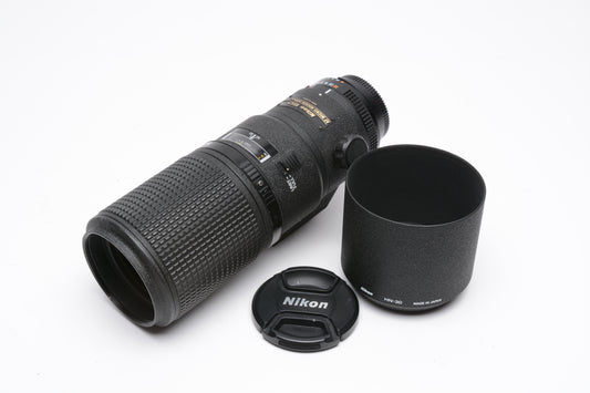 Nikon Nikkor AF 200mm f4 D ED Micro Lens, Hood, Very sharp! *Read