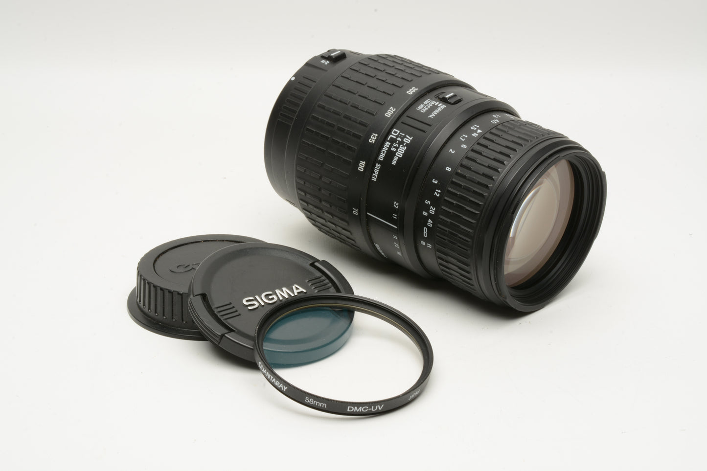 Sigma DL AF 70-300mm f4-5.6 Macro Super Canon EF Mount, Caps+UV
