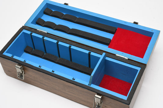 Large format custom wooden lens box, ~15x5x5", fits 4+ lenses