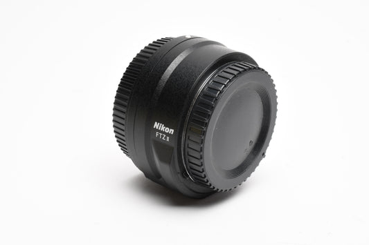 Nikon FTZ II Mount Adapter, caps, Mint-