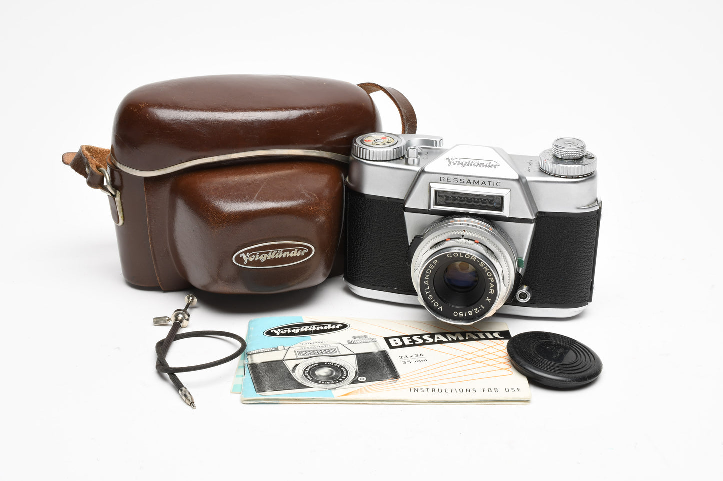 Voigtlander Bessamatic 35mm w/Color Skopar X 50mm f2.8 Lens + Case, CR