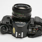 Canon A-1 35mm SLR w/50mm F1.8 FD lens, grip, strap, new seals, Nice!