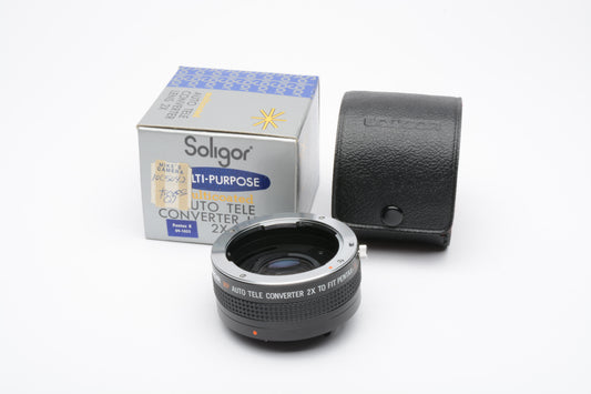 Soligor 2X Converter for Pentax K Mount, Very clean, w/Case