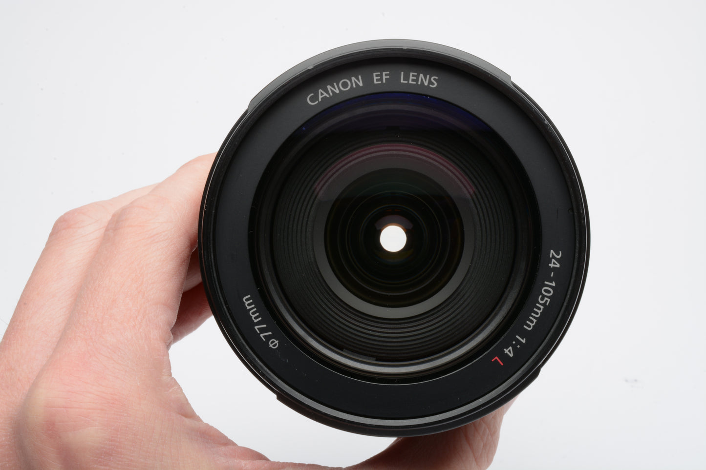 Canon EF 24-105mm f4L IS USM zoom lens, caps, hood, USA Version