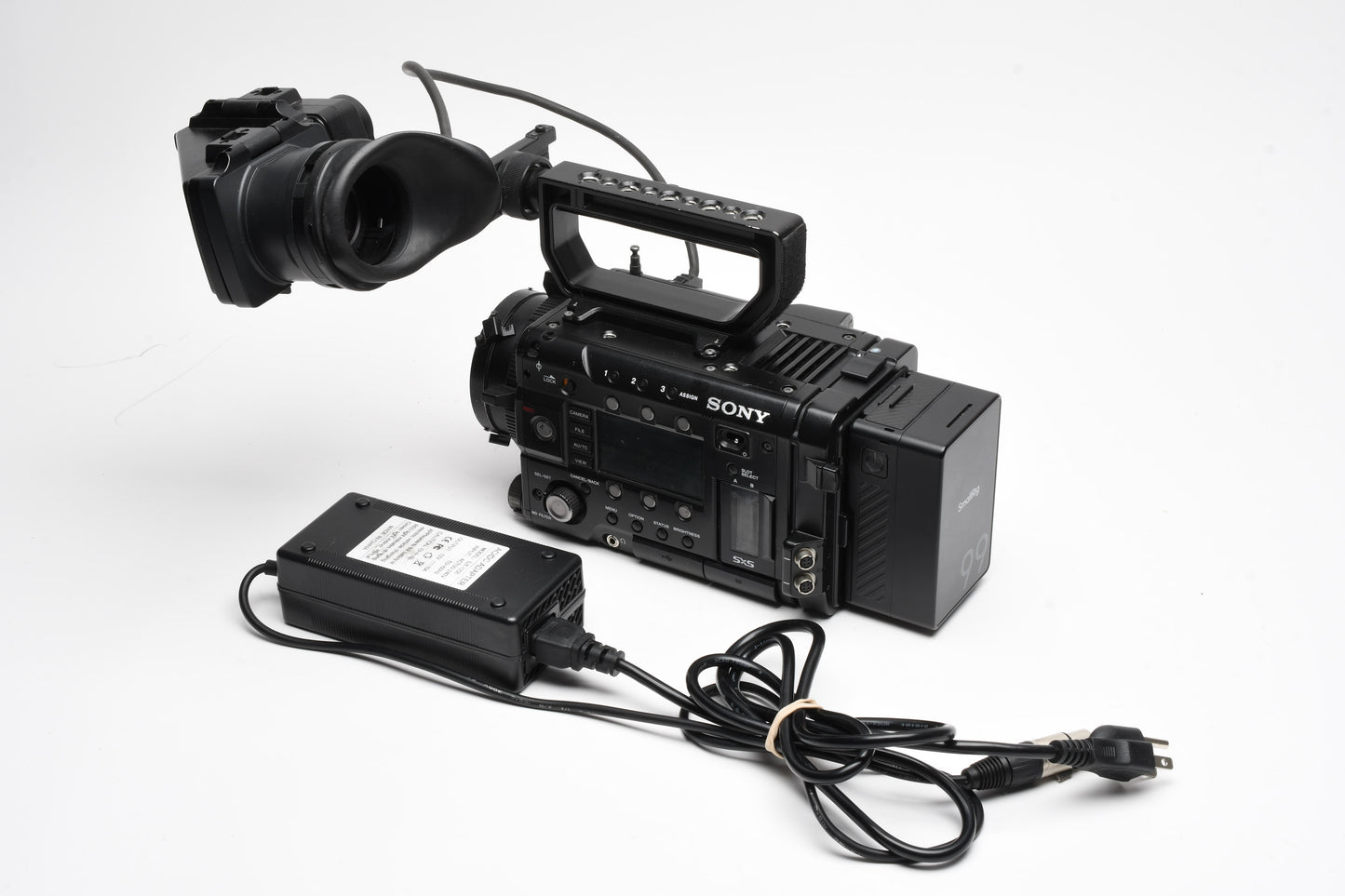 Sony PMW-F5 camera w/handle, Viewfinder, batt+charger, Parts/repair