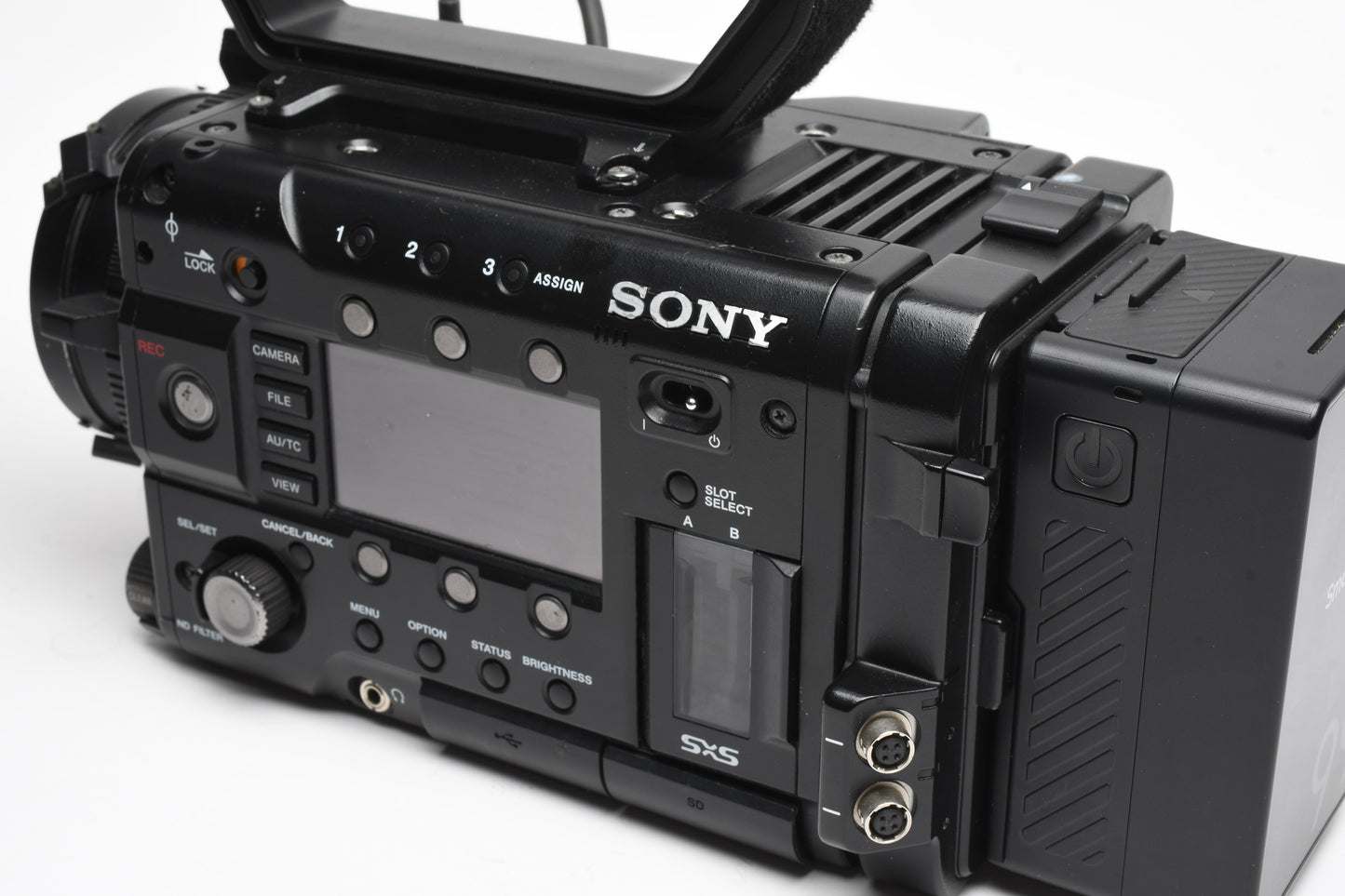 Sony PMW-F5 camera w/handle, Viewfinder, batt+charger, Parts/repair