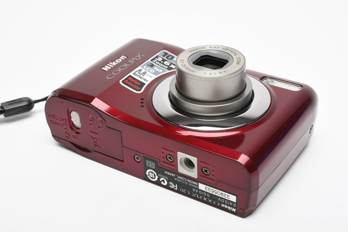 Nikon Coolpix L20 10MP Digital Point&Shoot Camera (Red), Tested, Very Nice!