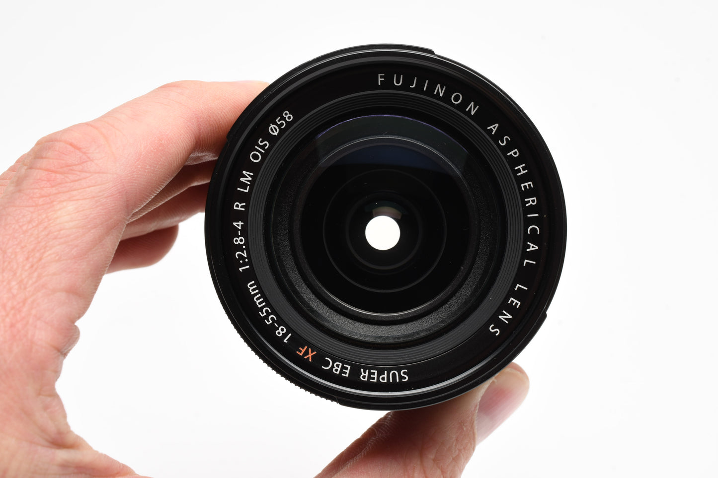 Fuji Fujinon Super EBC 18-55mm f2.8-4 R LM OIS zoom lens, caps, Clean