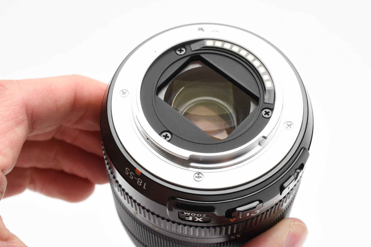 Fuji Fujinon Super EBC 18-55mm f2.8-4 R LM OIS zoom lens, caps, Clean