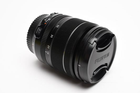 Fuji Fujinon Super EBC 18-55mm f2.8-4 R LM OIS zoom lens, caps, Clean