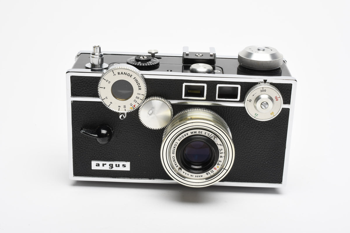 Argus C3 35mm "Brick" camera w/Cintar 50mm f3.5 w/ Case, Clean, Vintage