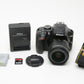 Nikon D3400 DSLR w/AF-P 18-55mm f/3.5-5.6 Lens, batt, charger, Only 4054 Acts!