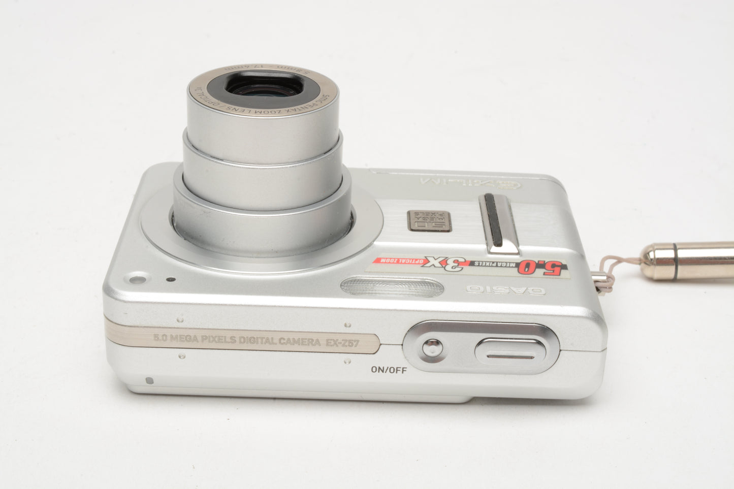 Casio EX-Z57 5MP Digital Point&Shoot camera w/cradle, 2batts, case, tested, Great!