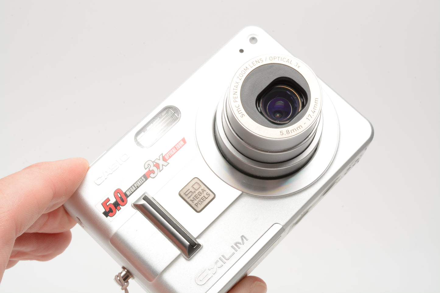 Casio EX-Z57 5MP Digital Point&Shoot camera w/cradle, 2batts, case, tested, Great!