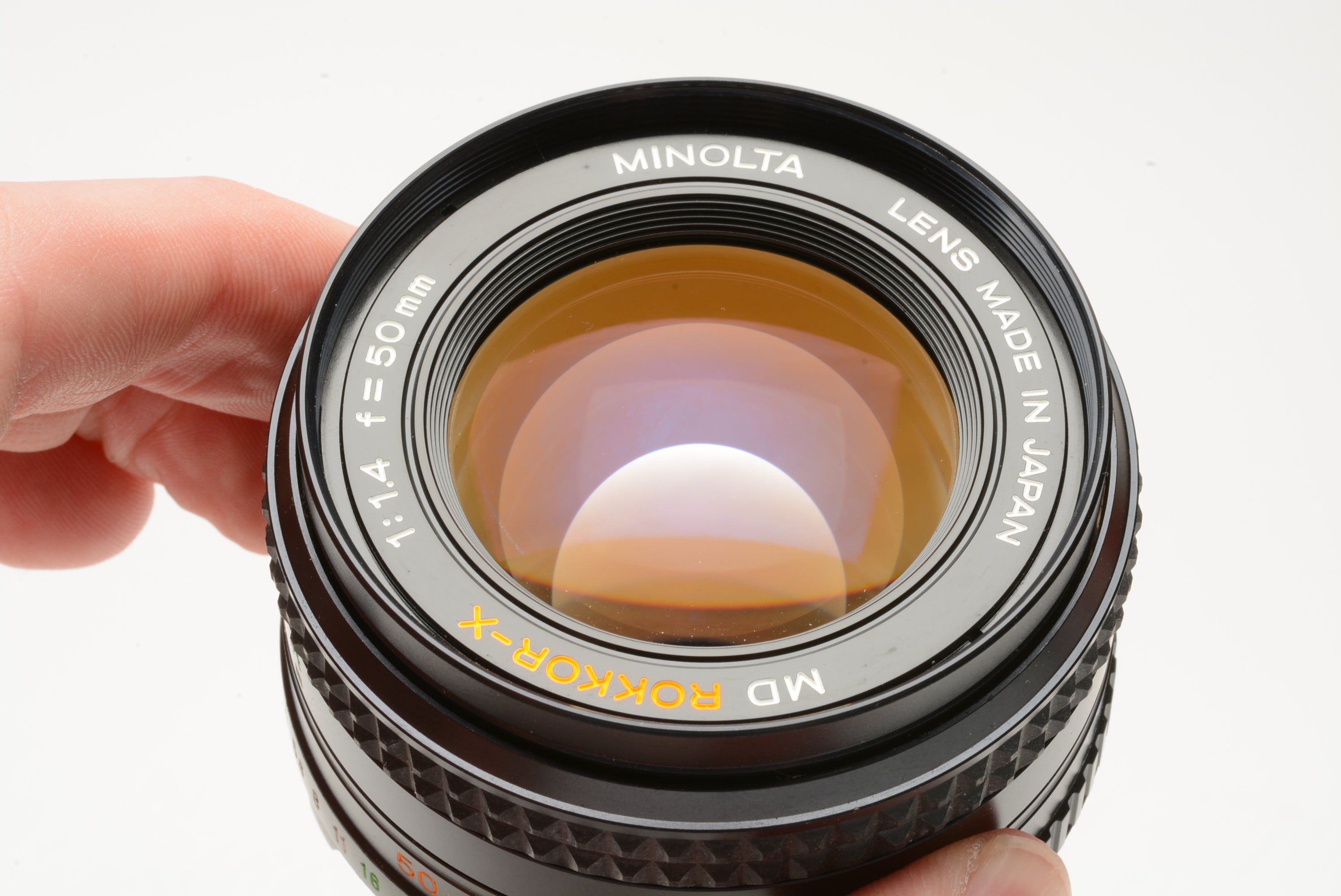 Minolta MD Rokkor-X 50mm f1.4 prime lens, caps, very clean & sharp!