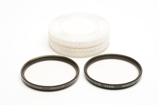 2X Nikon L1A 52mm skylight filters in jewel cases, nice & clean