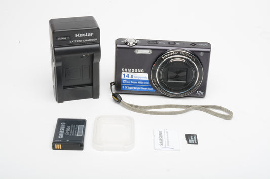 Samsung WB210 14MP Digital Point&Shoot camera, Micro SD, batt+charger, *Read, Nice