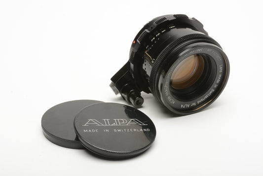 Alpa Kern Macro Switar 50mm f1.9 AR lens, caps, very clean and sharp!